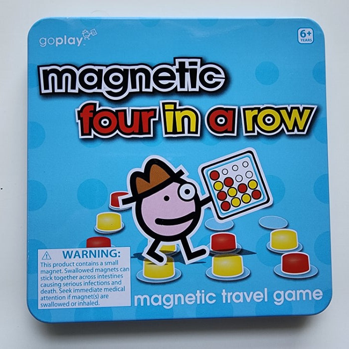 Magnetic four in a row travel game