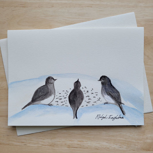 Hand Painted 5x7 Card - Juncos