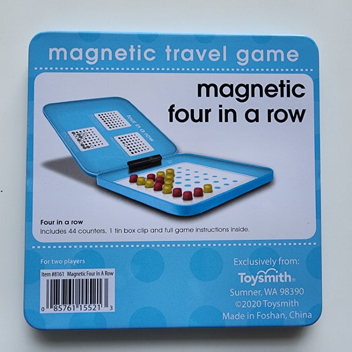 Magnetic four in a row travel game