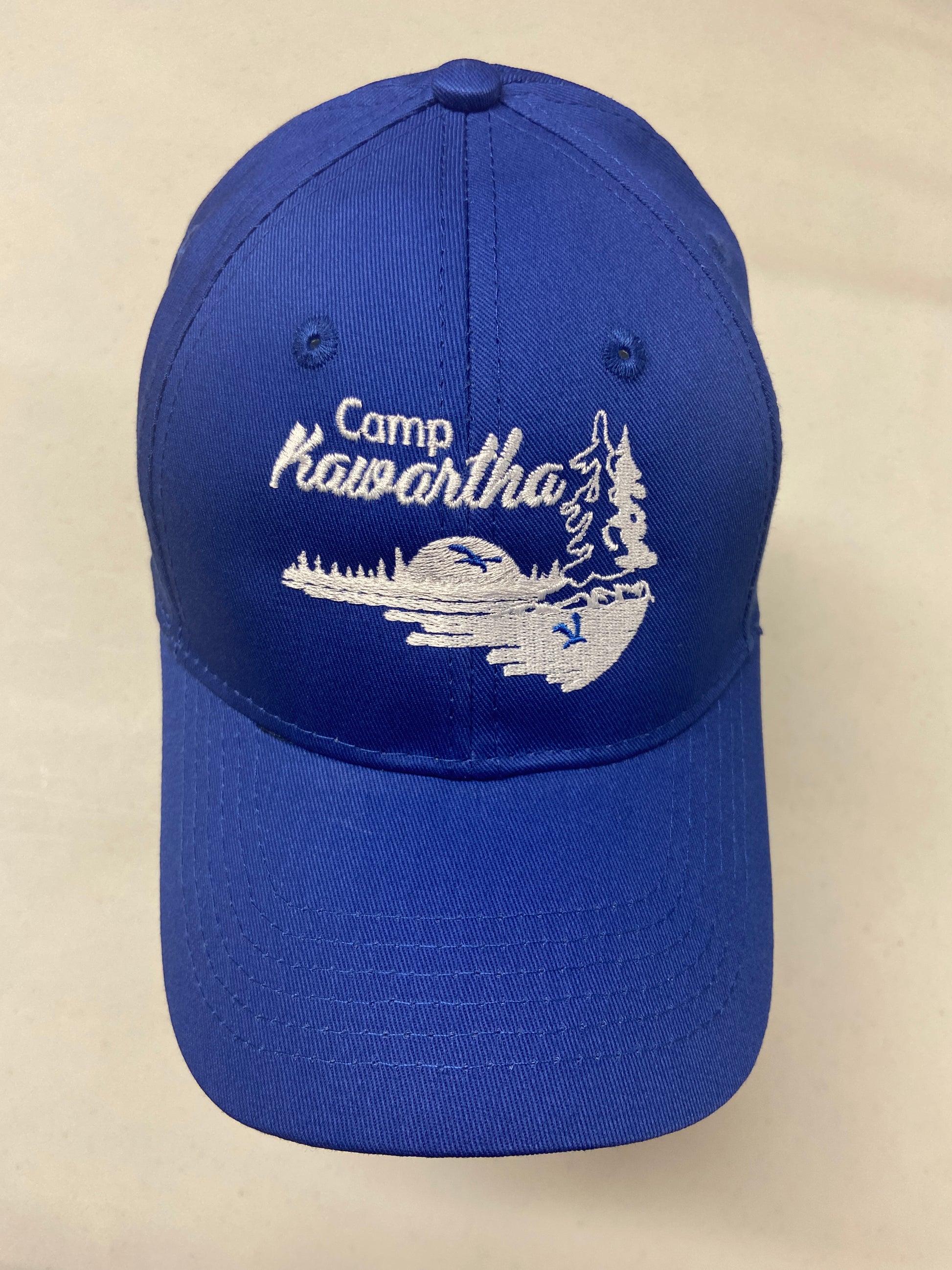 Youth-sized structured ball cap in royal blue. 